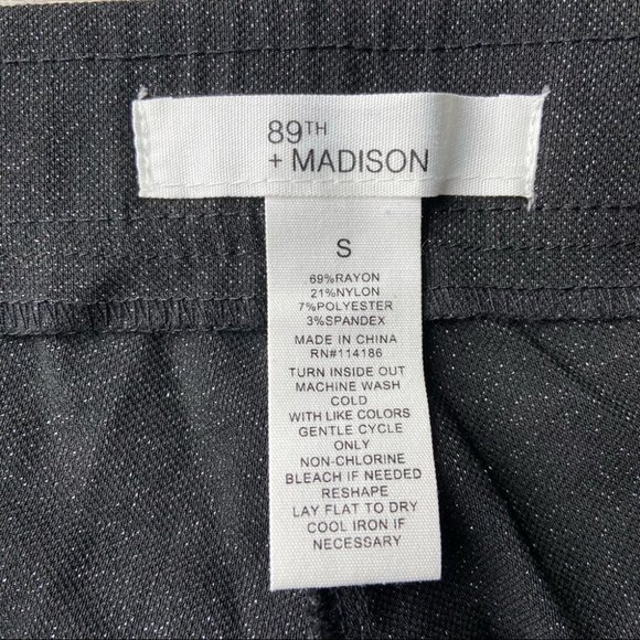 89th Madison Shiny Metallic Pearls Button Accents Pull  On Pants - Picture 8 of 12